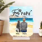 Placa acrílica personalizada Walking On A Golden Sandy Beach with My Beloved Dog Decoración para el hogar Regalo de cumpleaños y Navidad para el dueño