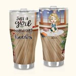 Personnalisé Just A Girl Who Loves Books 30oz Food Grade Stainless Steel Curved Tumbler Christmas Gifts for Women Girls Book Lovers (Cadeaux de Noël p