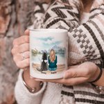 Gepersonaliseerde Ik Hou Van Je Tot De Maan en Terug Wit en Kleur Binnenkant Keramische Mok met Naam 11 oz en 15 oz Geschenk voor Hondenliefhebbers