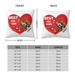 Personalizzato Best Dog Mom Pet Heart Design Throw Pillow Cover Regalo di compleanno per l'amante dell'animale domestico Proprietario Sofa Decor