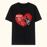 T-shirt personnalisé Best Dog Dad Ever Heart Shaped Pet T-shirt Unisex Shirt Birthday Gift for Dog Cat Lover Owner