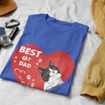 Gepersonaliseerde Best Cat Dad Ever Hartvormig huisdier T-shirt Unisex Shirt Verjaardagscadeau voor hond kattenliefhebber eigenaar