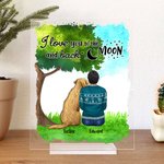 Personalisierte Ich liebe dich zum Mond und zurück Acryl Plaque Home Dekoration Geburtstag Weihnachten Geschenk für Hundebesitzer