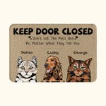 Personalised Keep Door Closed Pet Welcome Doormat Housewarming Christmas Gift for Dog Cat Pet Lovers