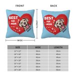 Personalizado Best Fur Mom Ever Pet Heart Shape Design Throw Pillow Cover Birthday Gift for Pet Lover Owner Sofa Decor