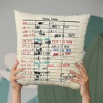 Personalized Retro Library Date Due Card Cushion Throw Pillow Cover Gifts for Book Lovers Readers