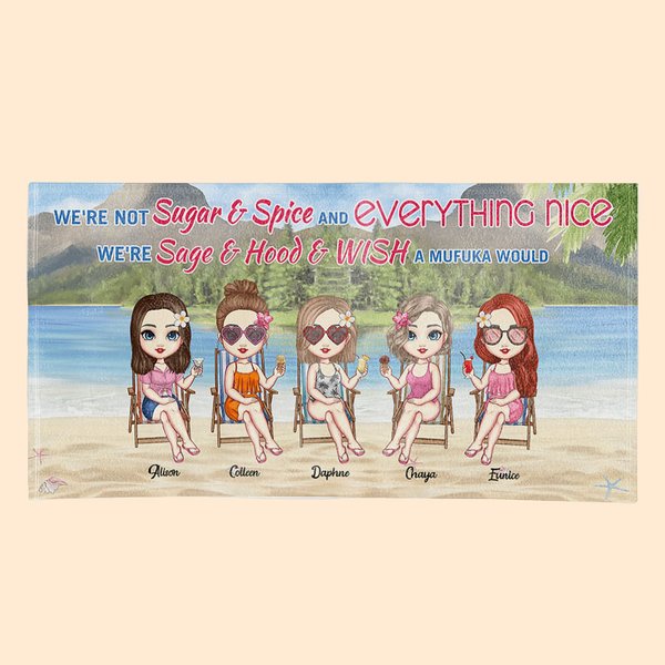 Personalized We Are Not Sugar And Spice Beach Towel Birthday Gifts for Friends