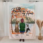 Couverture douce personnalisée Forever In My Heart avec nom Cadeau d'anniversaire de Noël pour les amoureux des chiens