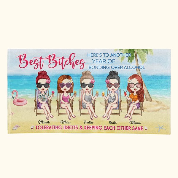 Gepersonaliseerde Comfortable Best Bitches Strandlaken Verjaardagscadeaus voor vrienden