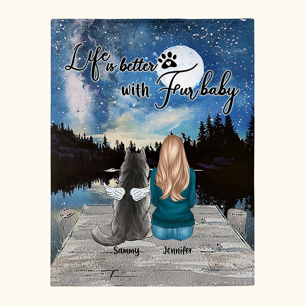 Couverture personnalisée Life Is Better With Fur Baby Blanket Cadeau de