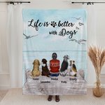 Personalised Life Is Better With Dogs Soft Blanket Birthday Gift for Dog Lovers Owners