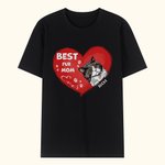 Personalisierte Best Fur Mom Ever Herz geformt Haustier T-Shirt Unisex Shirt Geburtstagsgeschenk für Hund Katzenliebhaber Besitzer