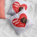 Gepersonaliseerde Best Mom Ever Pet Hart Vorm Design Pillow Cover Verjaardagscadeau voor Pet Lover Eigenaar Sofa Decor