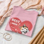 Personalized Best Mom Ever Heart Shaped Pet T-shirt Unisex Shirt Birthday Gift for Dog Cat Lover Owner