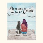 Gepersonaliseerde I Love You To The Moon And Back Deken Kerstverjaardagscadeau voor hondenliefhebbers