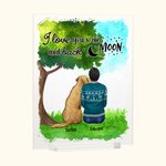 Personalisierte Ich liebe dich zum Mond und zurück Acryl Plaque Home Dekoration Geburtstag Weihnachten Geschenk für Hundebesitzer