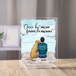Placca acrilica personalizzata Once By My Side Forever In My Heart Decorazione per la casa Regalo di Natale di compleanno per il proprietario di un an