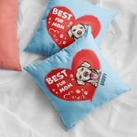 Personalizado Best Fur Mom Ever Pet Heart Shape Design Throw Pillow Cover Birthday Gift for Pet Lover Owner Sofa Decor