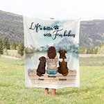 Gepersonaliseerde Life Is Better With Fur Baby Deken Kerstcadeau Verjaardagscadeau voor hondenliefhebbers