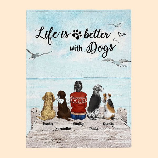 Life Is Better With Dogs Soft Blanket
