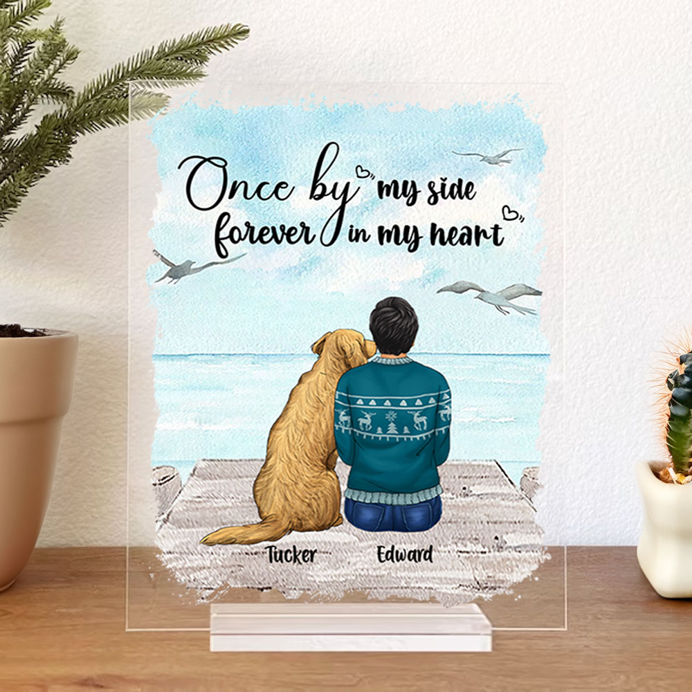 Personalized Girl And Dog Acrylic Plaque - Gift Idea For Dog Lovers - I Will Never Let You Go main image 1
