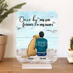 Placca acrilica personalizzata Once By My Side Forever In My Heart Decorazione per la casa Regalo di Natale di compleanno per il proprietario di un an