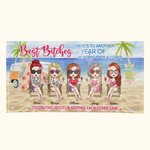 Personalized Best Bitches Beach Towel Birthday Gifts for Friends