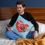 Personalizzato Best Fur Dad Ever Pet Heart Design Throw Pillow Cover Regalo di compleanno per l'amante degli animali domestici Proprietario Sofa Decor