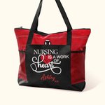 Personalised Nursing Is A Work of Heart Tote Bag Nurse Zippered Tote Bag Large Capacity Nurse Appreciation Nurse Week Gift Christmas Gift