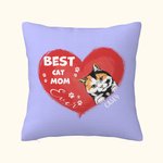 Personalisierte beste Katze Mama jemals Haustier Herz Form Design werfen Kissen Abdeckung Geburtstag Geschenk für Tierliebhaber Besitzer Sofa Dekor