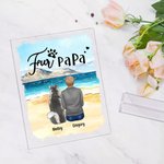 Placa acrílica personalizada Walking On A Golden Sandy Beach with My Beloved Dog Decoración para el hogar Regalo de cumpleaños y Navidad para el dueño