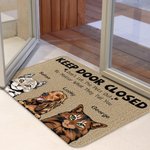 Personalised Keep Door Closed Pet Welcome Doormat Housewarming Christmas Gift for Dog Cat Pet Lovers