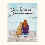 Personalisierte Once By My Side Forever In My Heart Decke Weihnachtsgeschenk Geburtstagsgeschenk für Hundeliebhaber