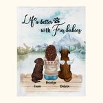 Gepersonaliseerde Life Is Better With Fur Baby Deken Kerstcadeau Verjaardagscadeau voor hondenliefhebbers