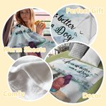 Personalised Life Is Better With Dogs Blanket Birthday Gift for Dog Lovers