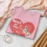 Personalized Best Cat Mom Ever Heart Shaped Pet T-shirt Unisex Shirt Birthday Gift for Dog Cat Lover Owner
