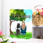 Personalized Sitting Under A Tree with Furry Friends Acrylic Plaque Home Decoration Birthday Memorial Gift for Pet Owner Lover