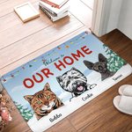 Personalised Snowfield Welcome To Our Home Door Mat Christmas Gift Birthday Gift for Pet Lovers