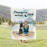 Couverture personnalisée I Love You To The Moon And Back Cadeau d'anniversaire de Noël pour les amoureux des chiens