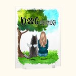 Personalized Sitting Under A Tree with Furry Friends Acrylic Plaque Home Decoration Birthday Memorial Gift for Pet Owner Lover