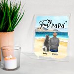 Placa acrílica personalizada Walking On A Golden Sandy Beach with My Beloved Dog Decoración para el hogar Regalo de cumpleaños y Navidad para el dueño