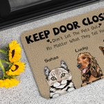 Personalised Keep Door Closed Pet Welcome Doormat Housewarming Christmas Gift for Dog Cat Pet Lovers