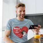 Gepersonaliseerde Best Cat Dad Ever Hartvormig huisdier T-shirt Unisex Shirt Verjaardagscadeau voor hond kattenliefhebber eigenaar