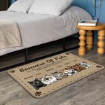 Personalized Beware Of Pets Door Mat Christmas Birthday Gift for Dog Lovers Cat Lovers