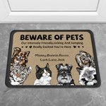 Personalized Beware Of Pet Door Mat Pet Lover Christmas or Birthday Gift for Dog Lovers Cat Lovers Home Essentials