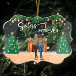Personalisierte Schwestern für immer unregelmäßige Form Acryl Ornament Weihnachtsgeschenk für Freund Schwester