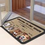 Henkilökohtainen Tervetuloa taloni ovimatto joulu tai syntymäpäivälahja koiran ystäville kissan ystäville Home Essentials