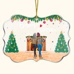Personalisierte Besties Freund für immer unregelmäßige Form Acryl Ornament Weihnachtsgeschenk für Freund Schwester