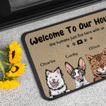 Henkilökohtainen Tervetuloa taloni ovimatto joulu tai syntymäpäivälahja koiran ystäville kissan ystäville Home Essentials