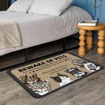 Personalized Beware Of Pet Door Mat Pet Lover Christmas or Birthday Gift for Dog Lovers Cat Lovers Home Essentials